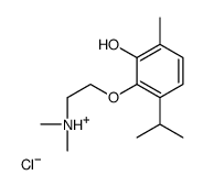 2-(2-hydroxy-3-methyl-6-propan-2-yl-phenoxy)ethyl-dimethyl-azanium chl oride结构式