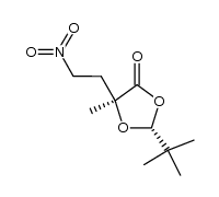 1,3-Dioxolan-4-one, 2-(1,1-dimethylethyl)-5-methyl-5-(2-nitroethyl)-,(2R-trans)-结构式