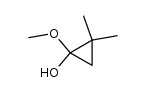 2,2-Dimethylcyclopropanon-methyl-hemiacetal结构式