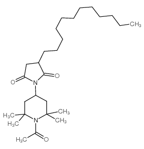 N-(1-乙酰基-2,2,6,6-四甲基-4-哌啶基)-2-十二基琥珀酰亚胺结构式
