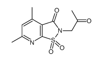 4,6-dimethyl-1,1-dioxo-2-(2-oxopropyl)-[1,2]thiazolo[5,4-b]pyridin-3-one结构式