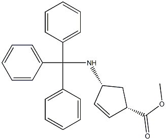 (1S,4R)-4-(三苯甲基氨基)环戊-2-烯羧酸甲酯结构式
