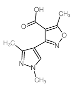 3-(1,3-二甲基-1H-吡唑-4-基)-5-甲基异噁唑-4-羧酸结构式