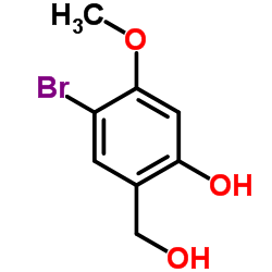 4-Bromo-2-(hydroxymethyl)-5-methoxyphenol结构式