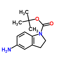 5-氨基吲哚啉-1-羧酸叔丁酯结构式