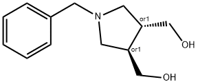 TRANS-(1-苄基吡咯烷-3,4-二基)二甲醇结构式