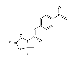(Z)-5,5-dimethyl-N-(4-nitrobenzylidene)-2-thioxothiazolidin-4-amine oxide结构式