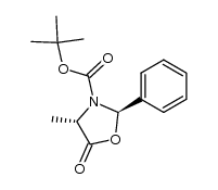 tert-Butyl (2R,4S)-4-Methyl-5-oxo-2-phenyloxazolidine-3-carboxylate结构式