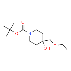4-(乙氧基甲基)-4-羟基哌啶-1-羧酸叔丁酯结构式
