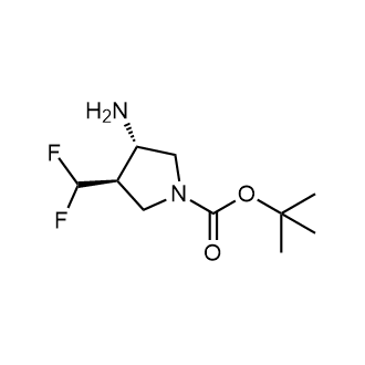 (3S,4R)-3-氨基-4-(二氟甲基)吡咯烷-1-羧酸叔丁酯结构式