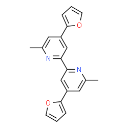 4,4'-二(呋喃-2-基)-6,6'-二甲基-2,2'-联吡啶结构式