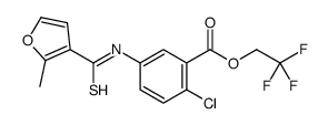 2,2,2-trifluoroethyl 2-chloro-5-[(2-methylfuran-3-carbothioyl)amino]benzoate结构式