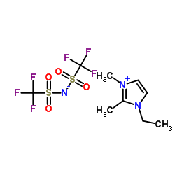 1-乙基-2,3-二甲基咪唑盐(甲基磺酰三氟)二酰亚胺结构式