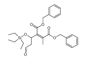 (Z)-2-Methyl-3-(3-oxo-1-triethylsilanyloxy-propyl)-but-2-enedioic acid dibenzyl ester Structure