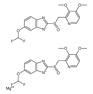magnesium,5-(difluoromethoxy)-2-[(3,4-dimethoxypyridin-2-yl)methylsulfinyl]benzimidazol-1-ide Structure