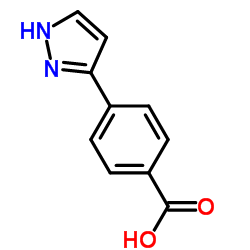 4-(1H-吡唑-5-基)苯甲酸结构式