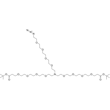 N-(Azido-PEG4)-N-bis(PEG4-t-butyl ester)结构式