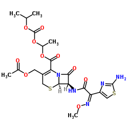 1-[(Isopropoxycarbonyl)oxy]ethyl (6R,7R)-3-(acetoxymethyl)-7-{[(2Z)-2-(2-amino-1,3-thiazol-4-yl)-2-(methoxyimino)acetyl]amino}-8-oxo-5-thia-1-azabicyclo[4.2.0]oct-2-ene-2-carboxylate Structure