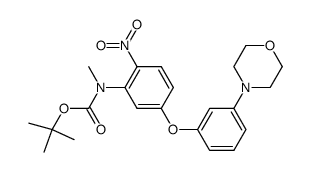 t-butyl N-{5-[3-(morpholin-4-yl)phenoxy]-2-nitrophenyl}-N-methylcarbamate结构式