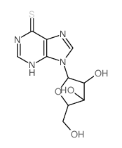 6H-Purine-6-thione,1,9-dihydro-9-b-D-xylofuranosyl-结构式