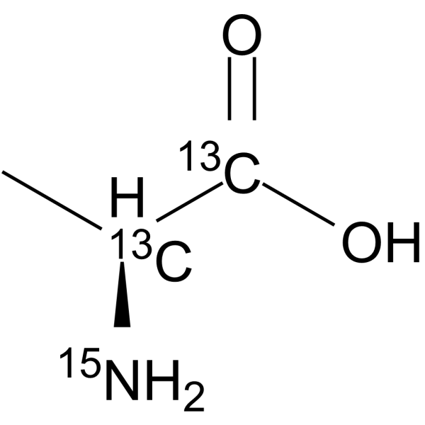 L-丙氨酸-13C3,15N结构式