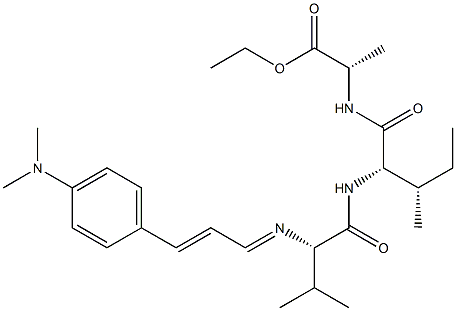 N-[3-[4-(Dimethylamino)phenyl]-2-propenylidene]-L-Val-L-Ile-L-Ala-OEt Structure