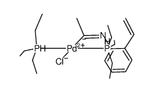 bis(triethyl-5-phosphanyl)(1-((2-vinylphenyl)imino)ethyl)palladium(IV) chloride结构式
