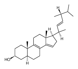 (22E)-5α-Ergosta-8,14,22-trien-3β-ol structure