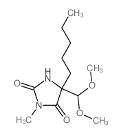 5-(dimethoxymethyl)-3-methyl-5-pentyl-imidazolidine-2,4-dione结构式