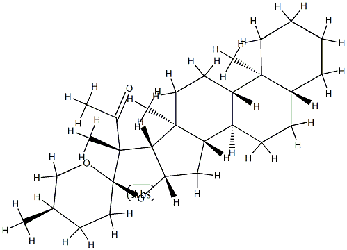 1-[(25R)-5α-Spirostan-20-yl]ethanone结构式