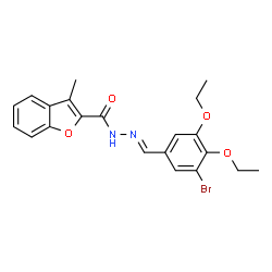 2-Benzofurancarboxylicacid,3-methyl-,[(3-bromo-4,5-diethoxyphenyl)methylene]hydrazide(9CI)结构式