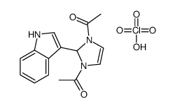 1-[3-acetyl-2-(1H-indol-3-yl)-1,2-dihydroimidazol-1-ium-1-yl]ethanone,perchlorate Structure
