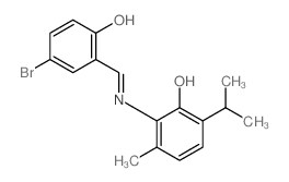 Phenol,2-[[(5-bromo-2-hydroxyphenyl)methylene]amino]-3-methyl-6-(1-methylethyl)- Structure