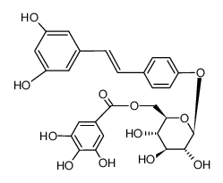 白藜芦醇-4'-O-(6″-没食子酰基)葡萄糖苷结构式