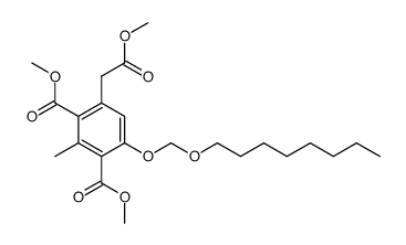 4-Methoxycarbonylmethyl-2-methyl-6-octyloxymethoxy-isophthalic acid dimethyl ester Structure