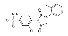 3-chloro-4-[3-(2-methylphenyl)-2,5-dioxoimidazolidin-1-yl]benzenesulfonamide结构式