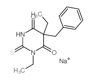 5-benzyl-1,5-diethyl-2-sulfanylidene-1,3-diazinane-4,6-dione结构式