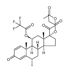 21-acetoxy-6α-methyl-17-propionyloxy-11β-trifluoroacetoxy-1,4-pregnadiene-3,20-dione结构式