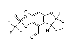 (-)-cis-5-trifluoromethanesulfonyloxy-2,3,3aS,8aR-tetrahydro-6-methoxy[2,3-d]-benzo[b]furan-4-carboxaldehyde结构式