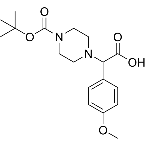 2-(4-Boc-哌嗪-1-基)-2-(4-甲氧苯基)乙酸结构式