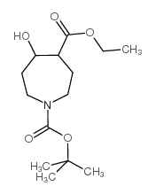 4-乙基 5-羟基氮杂烷-1,4-二羧酸-1-叔丁酯结构式