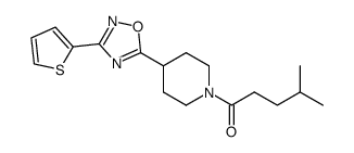 4-methyl-1-[4-(3-thiophen-2-yl-1,2,4-oxadiazol-5-yl)-piperidin-1-yl]-pentan-1-one结构式