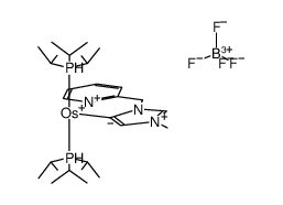 [OsH(η2-H2)(P(i-Pr)3)2(κC5,N-(1-(2-pyridylmethyl)-3-methylimidazol-5-ylidene))]BF4结构式