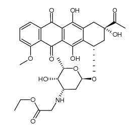 N-[(ethoxycarbonyl)methyl]daunorubicin结构式