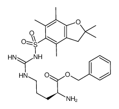 Nα-Fmoc-N(G)-(2,2,4,6,7-pentamethyldihydrobenzofuran-5-sulfonyl)-L-arginine benzyl ester结构式