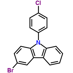 3-溴-9-(4-氯苯基)-9H-咔唑结构式