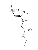 N-[(ethoxycarbonyl)methly]-2-[(Z)-(methylsulfonyl)methylidene]thiazolidine结构式