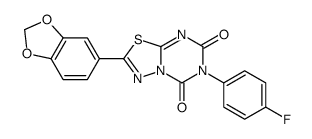 2-(1,3-benzodioxol-5-yl)-6-(4-fluorophenyl)-[1,3,4]thiadiazolo[3,2-a][1,3,5]triazine-5,7-dione结构式