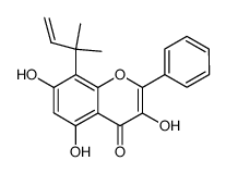 8-C-(1,1-dimethyl-2-propen-1-yl)-5,7-dihydroxyflavone结构式