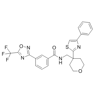 N-[[四氢-4-(4-苯基-2-噻唑基)-2H-吡喃-4-基]甲基]-3-[5-(三氟甲基)-1,2,4-恶二唑-3-基]苯甲酰胺图片